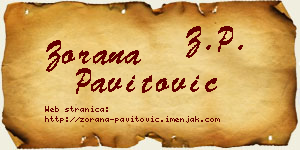 Zorana Pavitović vizit kartica